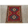 Image 2 : A WOVEN HAND KNOTTED SUMAK ORIENTAL RUG.