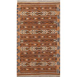 A WOVEN HAND KNOTTED BALOUCH ORIENTAL KILIM.