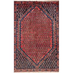 A WOOL HAND KNOTTED BOTEMIR AREA RUG.