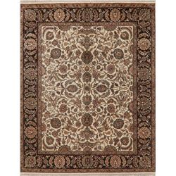 A WOOL HAND KNOTTED FLORAL ORIENTAL AREA RUG.