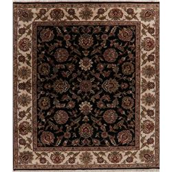 A WOOL HAND KNOTTED FLORAL ORIENTAL AREA RUG.