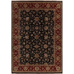 A WOOL HAND KNOTTED FLORAL ORIENTAL AREA RUG.