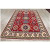 Image 11 : A WOOL HAND KNOTTED KAZAK ORIENTAL AREA RUG.