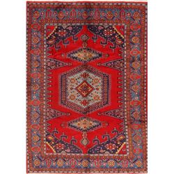 A WOOL HAND KNOTTED VISS ORIENTAL AREA RUG.