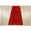 Image 8 : A WOOL HAND KNOTTED GABBEH ORIENTAL RUG.