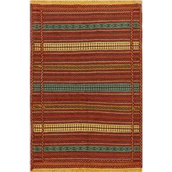A WOVEN HAND KNOTTED TURKISH AREA KILIM.