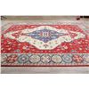 Image 10 : A WOOL HAND KNOTTED KAZAK ORIENTAL AREA RUG.
