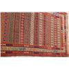 Image 10 : A WOVEN HAND KNOTTED SUMAK KILIM RUNNER.