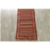 Image 5 : A WOVEN HAND KNOTTED SUMAK KILIM RUNNER.