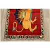 Image 5 : A WOOL HAND KNOTTED PICTORIAL AREA RUG.