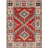 Image 1 : A WOOL HAND KNOTTED KAZAK ORIENTAL RUG.