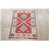 Image 2 : A WOOL HAND KNOTTED KAZAK ORIENTAL RUG.