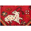 Image 7 : A WOOL HAND KNOTTED PICTORIAL AREA RUG.