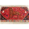 Image 9 : A WOOL HAND KNOTTED PICTORIAL AREA RUG.
