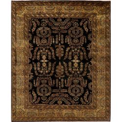 A WOOL HAND KNOTTED FLORAL ORIENTAL AREA RUG.