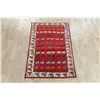 Image 2 : A WOOL HAND KNOTTED GABBEH ORIENTAL RUG.