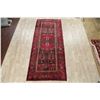 Image 2 : A WOOL HAND KNOTTED BJDJAR ORIENTAL RUG RUNNER.
