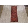 Image 12 : A WOOL HAND KNOTTED GHARAJEH ORIENTAL RUG RUNNER.