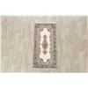 Image 3 : A WOOL HAND KNOTTED FLORAL MEDALLION AREA RUG.