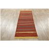 Image 8 : A WOVEN HAND KNOTTED ORIENTAL KILIM RUNNER.