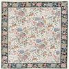 Image 1 : A WOOL HAND KNOTTED FLORAL ORIENTAL AREA RUG.