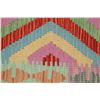 Image 12 : A WOVEN HAND KNOTTED KAZAK KILIM RUNNER.