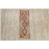 Image 2 : A WOVEN HAND KNOTTED KAZAK KILIM RUNNER.