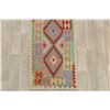 Image 8 : A WOVEN HAND KNOTTED KAZAK KILIM RUNNER.
