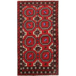 A WOOL HAND KNOTTED BALOUCH ORIENTAL AREA RUG.