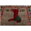 Image 12 : A WOOL HAND KNOTTED PICTORIAL AREA RUG.