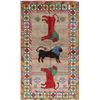 Image 1 : A WOOL HAND KNOTTED PICTORIAL AREA RUG.