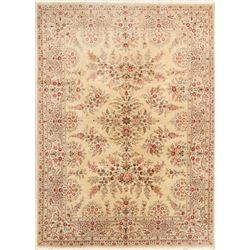 A WOOL HAND KNOTTED SINO ORIENTAL AREA RUG.