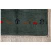 Image 6 : A WOOL HAND KNOTTED GABBEH AREA RUG.