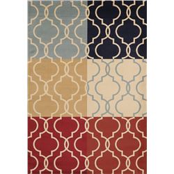 A WOOL HAND KNOTTED TURKISH AREA RUG.