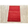 Image 2 : A WOOL HAND KNOTTED GABBEH AREA RUG.