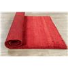 Image 7 : A WOOL HAND KNOTTED GABBEH AREA RUG.