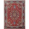Image 1 : A WOOL HAND KNOTTED FLORAL ORIENTAL AREA RUG.