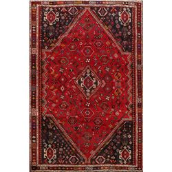 A WOOL HAND KNOTTED NOMAD ORIENTAL AREA RUG.