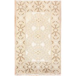 A WOOL HAND KNOTTED BALOUCH ORIENTAL AREA RUG.
