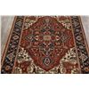 Image 3 : A WOOL HAND KNOTTED MEDALLION AREA RUG.