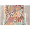 Image 4 : A WOVEN HAND KNOTTED TURKISH KILIM RUNNER.