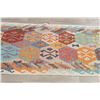 Image 8 : A WOVEN HAND KNOTTED TURKISH KILIM RUNNER.