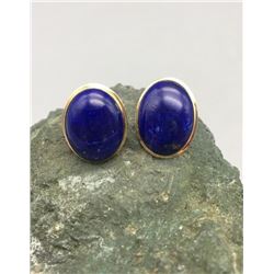 Lapis and 14 Karat Gold Earrings
