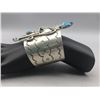 Image 8 : Turquoise and Sterling Silver Kachina Themed Bracelet