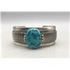 Image 1 : Turquoise, Sterling Silver and Gold Bracelet