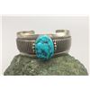 Image 9 : Turquoise, Sterling Silver and Gold Bracelet