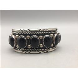 Vintage 7 Stone Onyx Bracelet