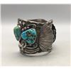 Image 1 : Vintage Turquoise and Sterling Silver Watch Cuff