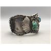 Image 2 : Vintage Turquoise and Sterling Silver Watch Cuff