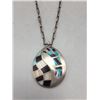 Image 1 : Sterling Silver Inlay Necklace with Handmade Chain